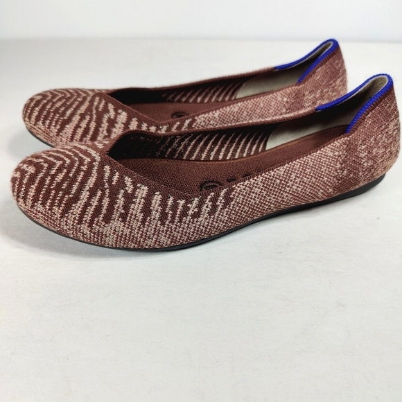 ROTHY'S The Flat Desert Metallic Round Toe Ballet Flats Black Womens Size 6 - Picture 1 of 10